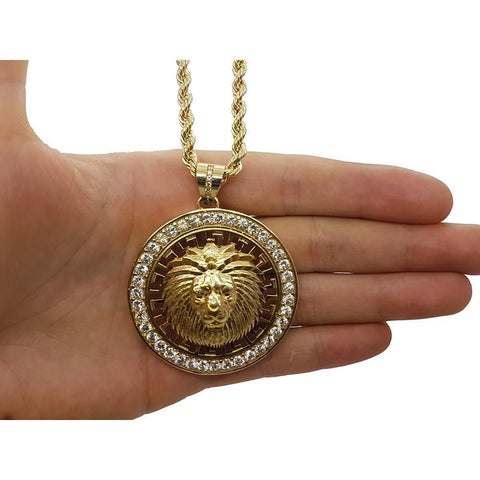 Rope Chain 4.0MM 10K With Lion Versace en OR 10K | MNG-002 - WORLDSTARBLING