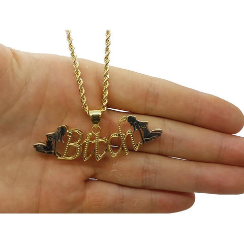 Rope Chain 2.5MM 10K With Bitch en OR 10K MNG-124 - WORLDSTARBLING