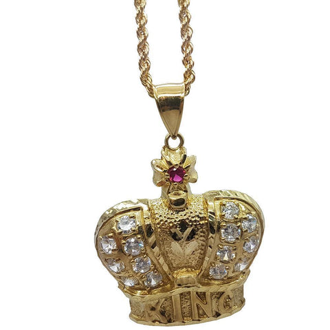 Rope Chain 2.5MM 10K With King Small en OR 10K MNG-133 - WORLDSTARBLING