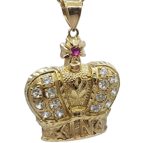 Rope Chain 2.5MM 10K With King Small en OR 10K MNG-133 - WORLDSTARBLING