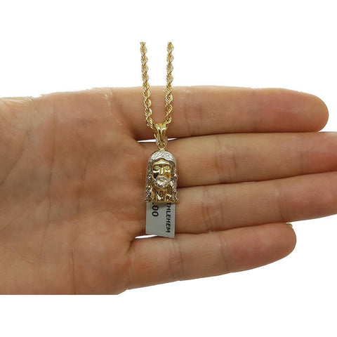 Rope Chain 2.5MM 10K With Agape en OR 10K MNG-144 - WORLDSTARBLING