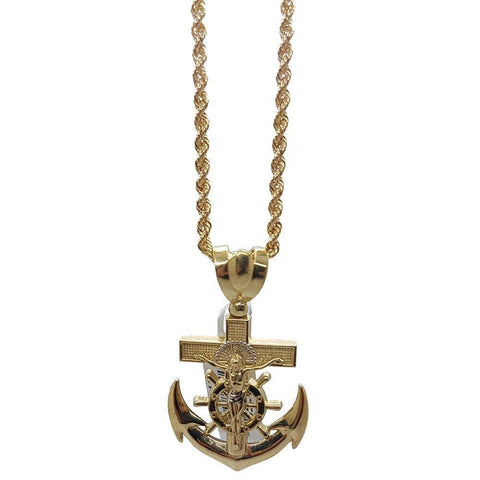 Rope Chain 2.5MM 10K With Cross OR 10K MNG-040 - WORLDSTARBLING