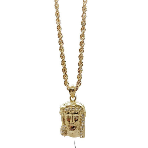 Rope Chain 2.5MM 10K With Christian en OR 10K MNG-148 - WORLDSTARBLING