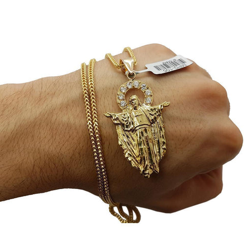Chaine Franco 10K With Medallion Jesus 10K - WORLDSTARBLING