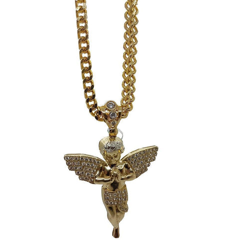 Franco 5MM en OR With Pendentif Angle 10K MNG-044 - WORLDSTARBLING