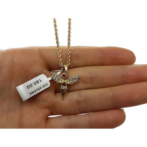 Rope Chain 2.5MM 10K With Pendentif Angle 10K MNG-106 - WORLDSTARBLING