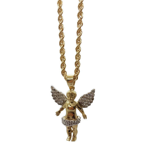 Rope Chain 2.5MM 10K With Pendentif Angle 10K MNG-110 - WORLDSTARBLING