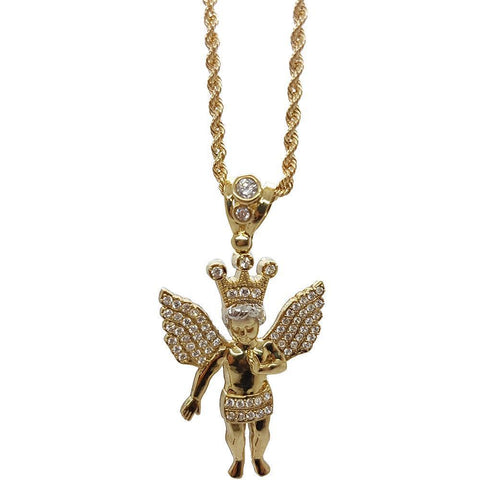 Rope Chain 2.5MM 10K With Pendentif Angle 10K MNG-108 - WORLDSTARBLING
