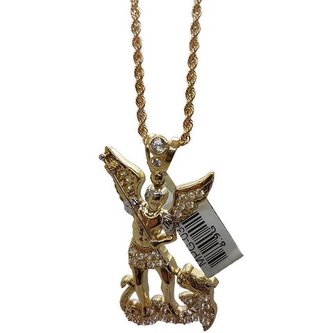 Rope Chain 2.5MM 10K With Pendentif Angle 10K MNG-109 - WORLDSTARBLING