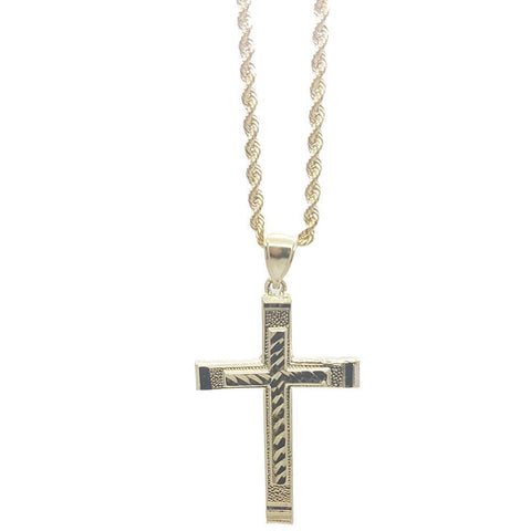 Rope Chain 2.5MM With Cross NSA-020 - WORLDSTARBLING