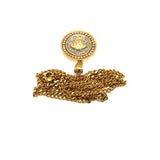 24in 3mm Curb Chain With Round Versatchi Pendant STL_026 - WORLDSTARBLING