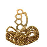 24in 3mm Rolo Chain With Brass Knuckles Pendant STL_030 - WORLDSTARBLING