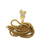 24in 3mm Rolo Chain With Praying Hands Pendant STL_007 - WORLDSTARBLING