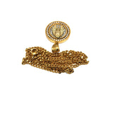24in 3mm Curb Chain With King Tut Pendant STL_020 - WORLDSTARBLING