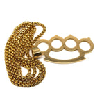 24in 3mm Rolo Chain With Brass Knuckles Pendant STL_030 - WORLDSTARBLING
