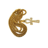 24in 3mm Rolo Chain With Ankh Cross Pendant STL_028 - WORLDSTARBLING