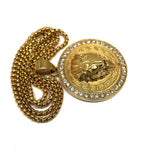 24in 3mm Rolo Chain With Lion Versatchi Pendant STL_036 - WORLDSTARBLING