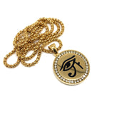 24in 3mm Rolo Chain With Egyptian Eye Pendant STL_014 - WORLDSTARBLING