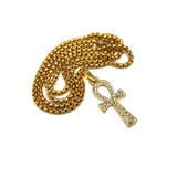 24in 3mm Rolo Chain With Ankh Cross Pendant STL_028 - WORLDSTARBLING