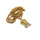 24in 3mm Rolo Chain With Jesus Head Pendant S STL_004 - WORLDSTARBLING