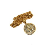 24in 3mm Curb Chain With King Tut Pendant STL_020 - WORLDSTARBLING