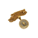24in 3mm Curb Chain With Lion Round Pendant STL_019 - WORLDSTARBLING