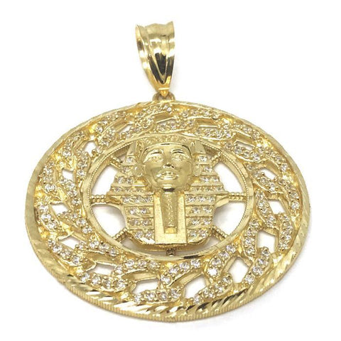 10K Yellow Gold Cuban Link Pendant CLP_003 - WORLDSTARBLING