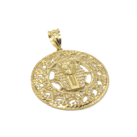 10K Yellow Gold Cuban Link Pendant CLP_003 - WORLDSTARBLING