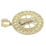 10K Yellow Gold Cuban Link Pendant CLP_004 - WORLDSTARBLING