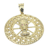 10K Yellow Gold Cuban Link Pendant CLP_004 - WORLDSTARBLING