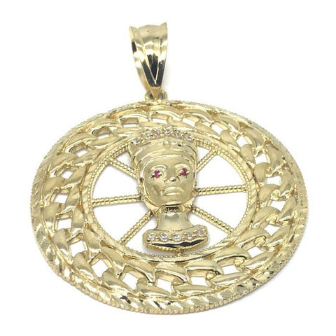 10K Yellow Gold Cuban Link Pendant CLP_004 - WORLDSTARBLING