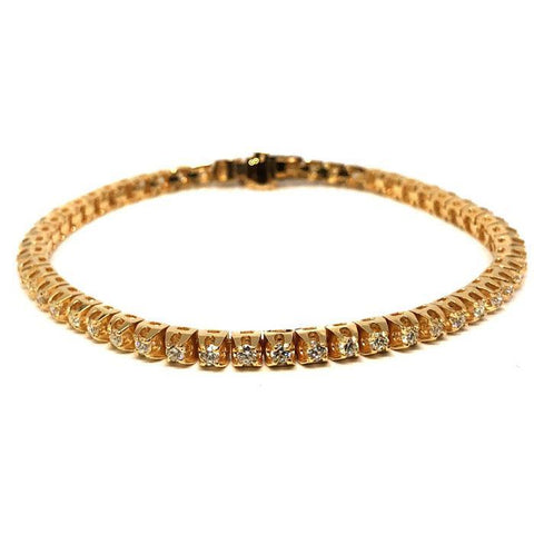 14K Yellow Gold 2.60CT Diamond Tennis Bracelet DBG-001 - WORLDSTARBLING