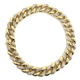 10K Yellow Gold 1.12CT Diamond Cuban Link Bracelet DBG-002 - WORLDSTARBLING