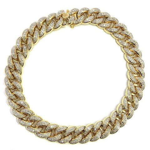 10K Yellow Gold 2.26CT Diamond Cuban Link Bracelet DBG-003 - WORLDSTARBLING