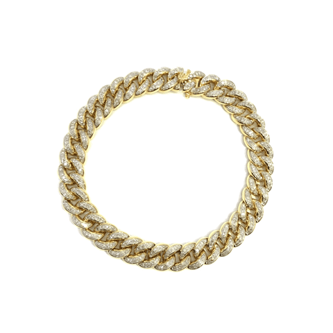 10K Yellow Gold 2.26CT Diamond Cuban Link Bracelet DBG-003 - WORLDSTARBLING
