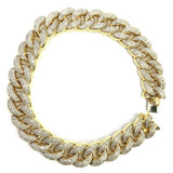 10K Yellow Gold 4.31CT Diamond Cuban Link Bracelet DBG-004 - WORLDSTARBLING