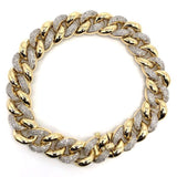 10K Yellow Gold 2.26CT Diamond Cuban Link Bracelet DBG-005 - WORLDSTARBLING