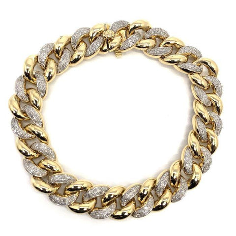 10K Yellow Gold 2.26CT Diamond Cuban Link Bracelet DBG-005 - WORLDSTARBLING