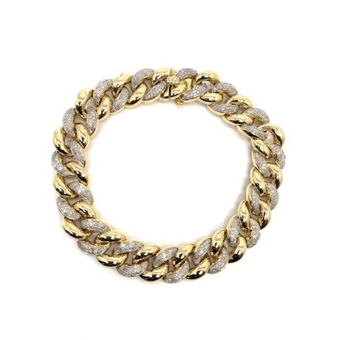 10K Yellow Gold 2.26CT Diamond Cuban Link Bracelet DBG-005 - WORLDSTARBLING