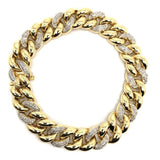 10K Yellow Gold 1.39CT Diamond Cuban Link Bracelet DBG-006 - WORLDSTARBLING