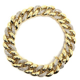 10K Yellow Gold 1.39CT Diamond Cuban Link Bracelet DBG-006 - WORLDSTARBLING