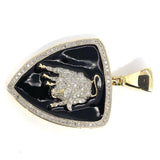 10K Yellow Gold 44MM 0.82 CT Diamond Bull Pendant DPG-011 - WORLDSTARBLING