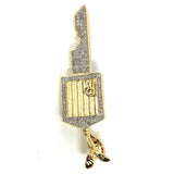 10K Yellow Gold 55MM 0.67CT Diamond Roll Royce Key Pendant DPG-013 - WORLDSTARBLING
