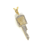 10K Yellow Gold 55MM 0.67CT Diamond Roll Royce Key Pendant DPG-013 - WORLDSTARBLING