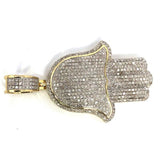 10K Yellow & White Gold 24MM 1.0 CT Diamond Fatima Pendant DPG-015 - WORLDSTARBLING
