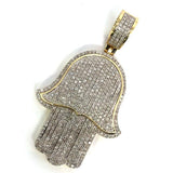 10K Yellow & White Gold 24MM 1.0 CT Diamond Fatima Pendant DPG-015 - WORLDSTARBLING