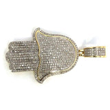 10K Yellow & White Gold 24MM 1.0 CT Diamond Fatima Pendant DPG-015 - WORLDSTARBLING