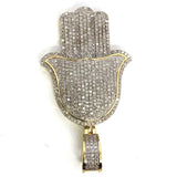 10K Yellow & White Gold 24MM 1.0 CT Diamond Fatima Pendant DPG-015 - WORLDSTARBLING