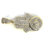 10K Yellow & White Gold 18MM 0.44CT Diamond Fatima Pendant DPG-016 - WORLDSTARBLING