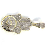 10K Yellow & White Gold 18MM 0.44CT Diamond Fatima Pendant DPG-016 - WORLDSTARBLING